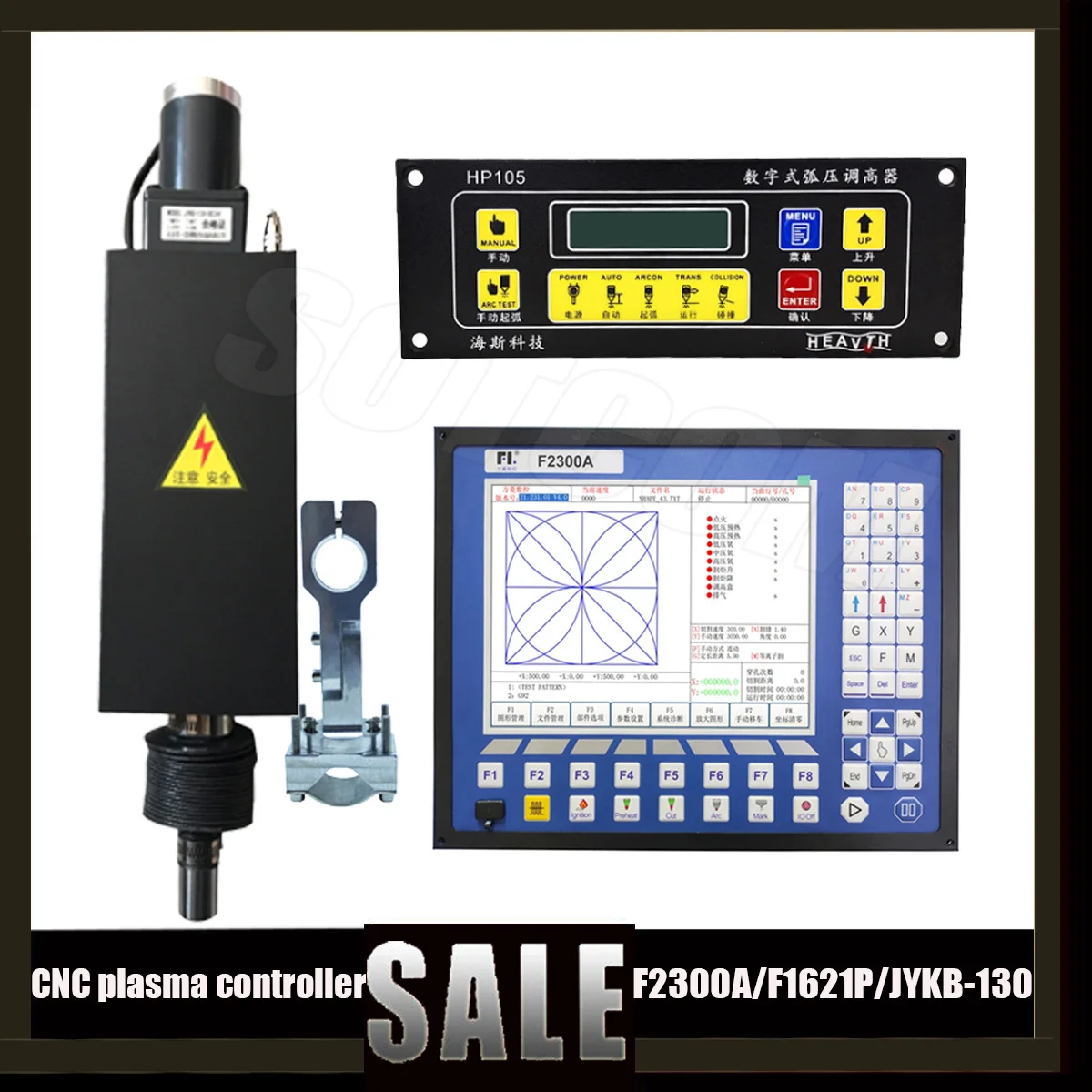 F2300a Plasma 2 แกน Cnc Controller ชุด F1621p/hp105/thc Lifter จังหวะ 130 มม.Ykb-130-dc24v/gh สําหรับเครื่องตัดพลาสม่า