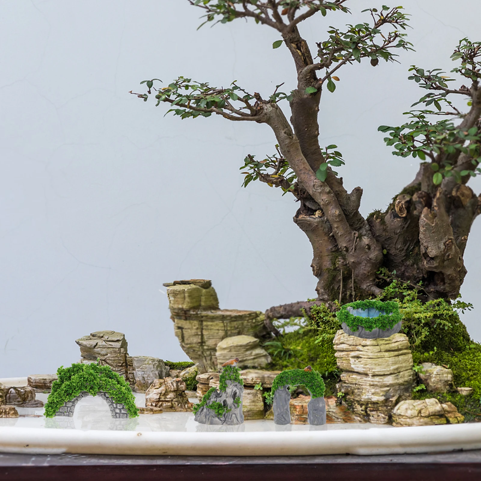 

10Pcs Mini Rockery Landscape Decor Micro Garden Miniature nament naments Dinosaur Figures Lifelike Scenery Statues