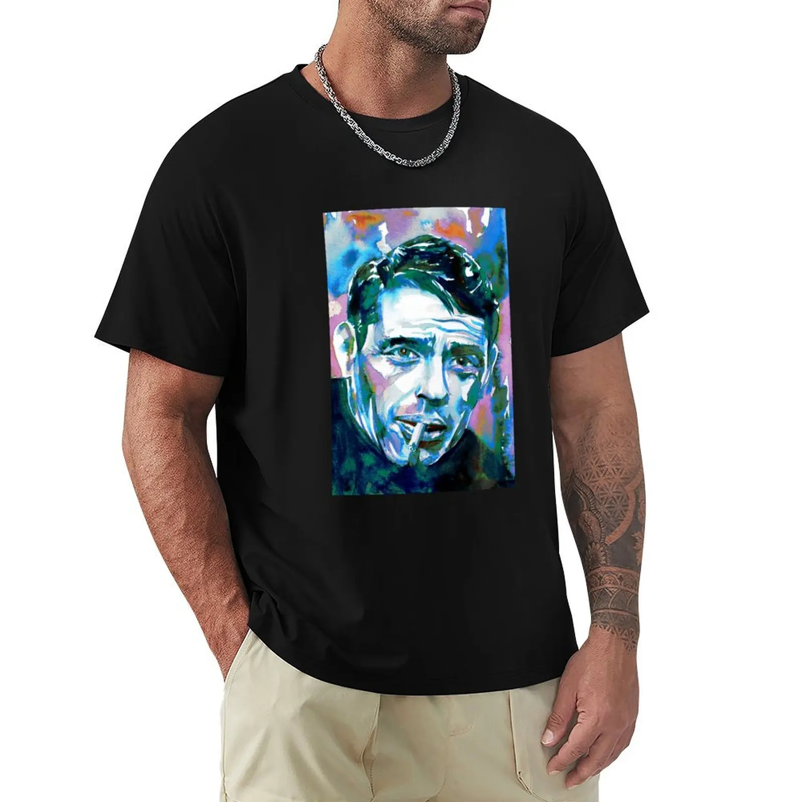 JACQUES BREL watercolor portrait .1 T-Shirt Comfortable Basic Crew Neck Tee