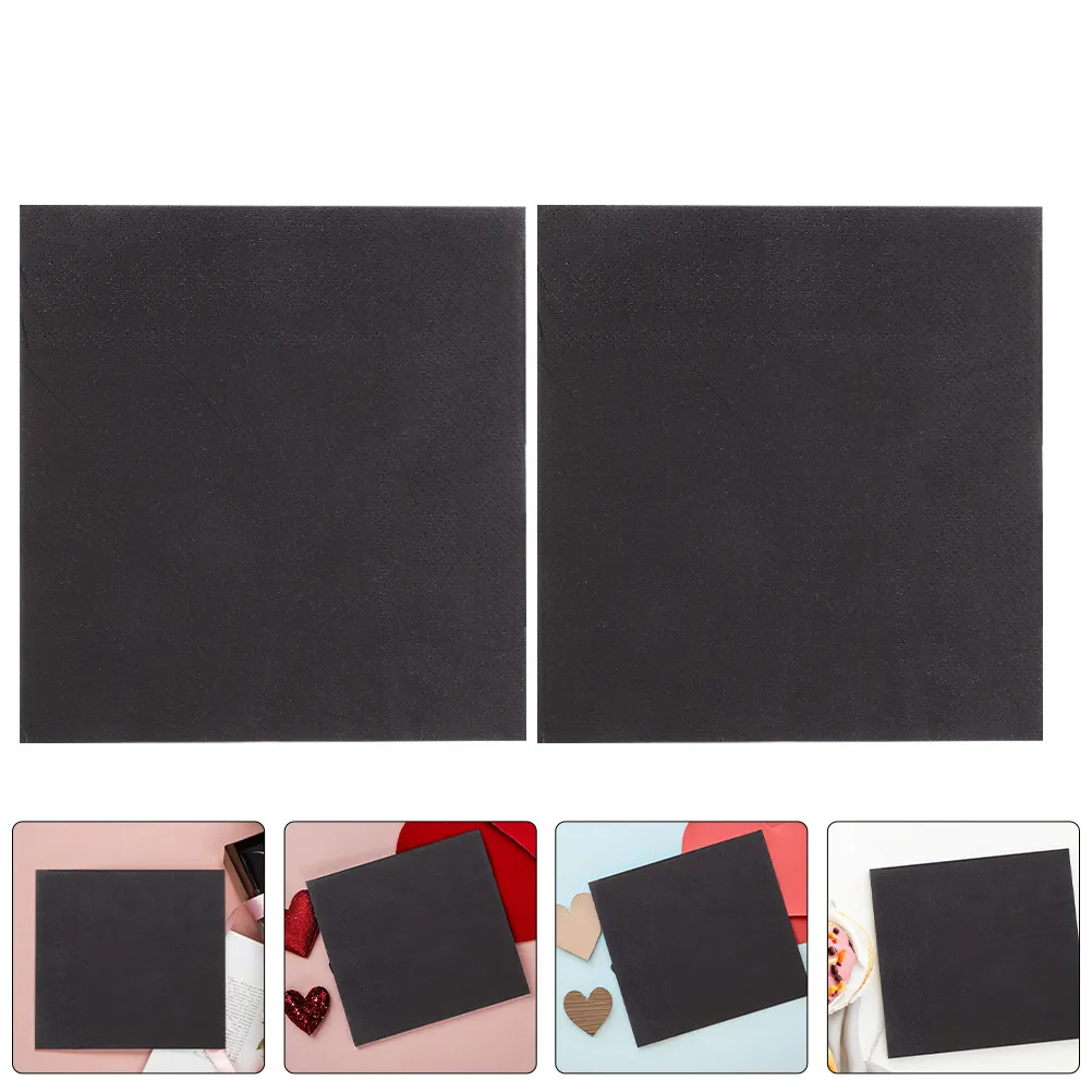 25pcs Black Disposable Paper Napkins 15.74 Inch for Wedding, Birthday, Dinner & Party Events