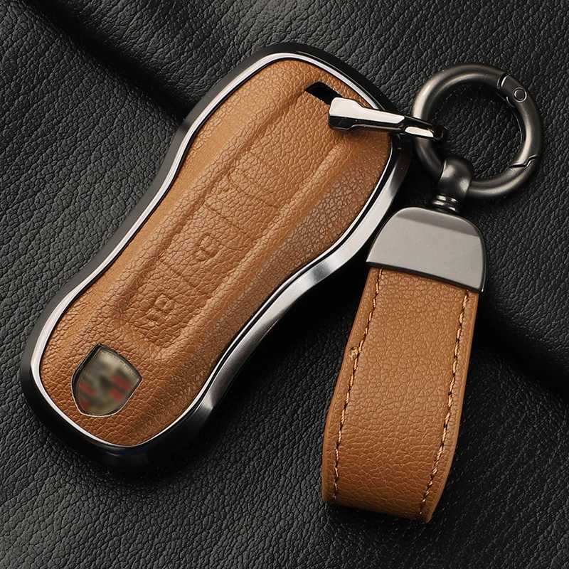 Car Key Case Cover Shell For Porsche Panamera Spyder Carrera Macan Boxster Cayman Cayenne 911 970 981 991 Keychain Accessories