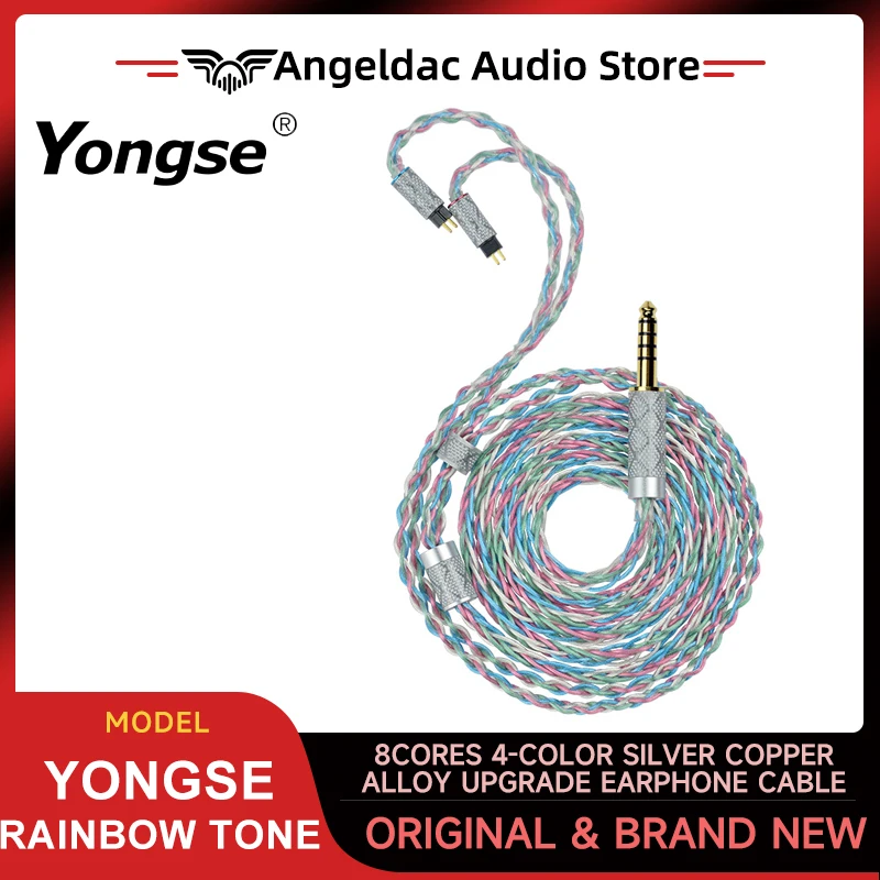 

YONGSE Rainbow Tone 8Cores 4-Color Silver Copper Alloy Upgrade Earphone Cable High Quality Hardware for 7HZ TANGZU SIMGOT N5005