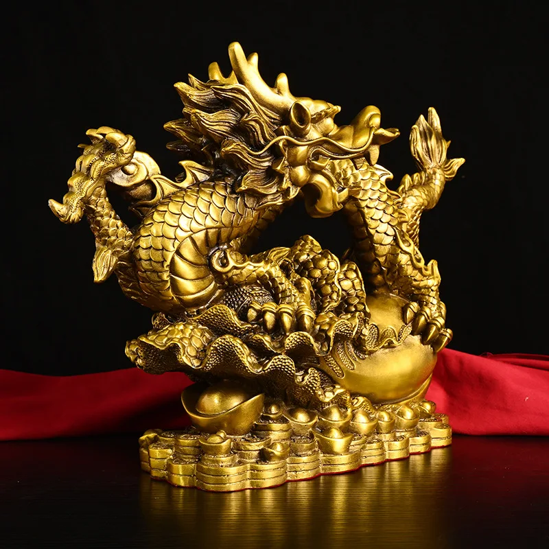 2024 Brass Zodiac Ornament Copper Wealth Dragon Home Office Decoration Creative Gift Craft Wholesale