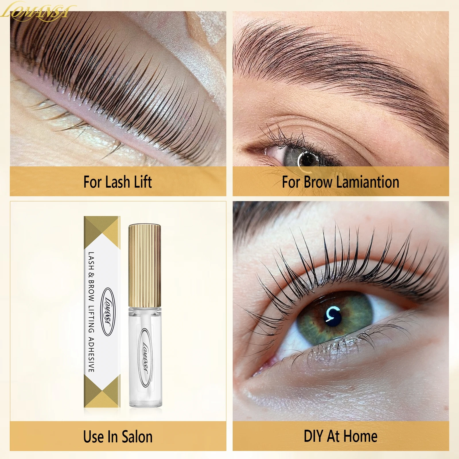 Lomansa Wholesale 7ml Strong Lash Lift Glue Eyelash Lift Perming Pestana Adhesive Clear Eyelash Lamination Glue Makeup Tools