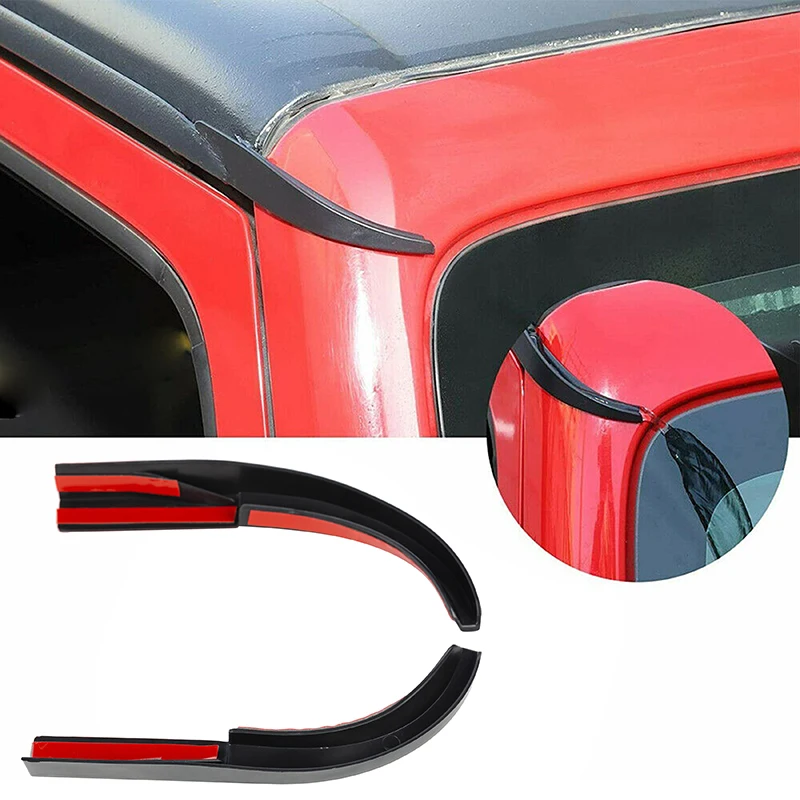 2pcs Car Roof Water Rain Diverter Guard Slot Gutter Extension Styling Fit For Jeep Wrangler JK 2007-2017 Auto Accessories ABS