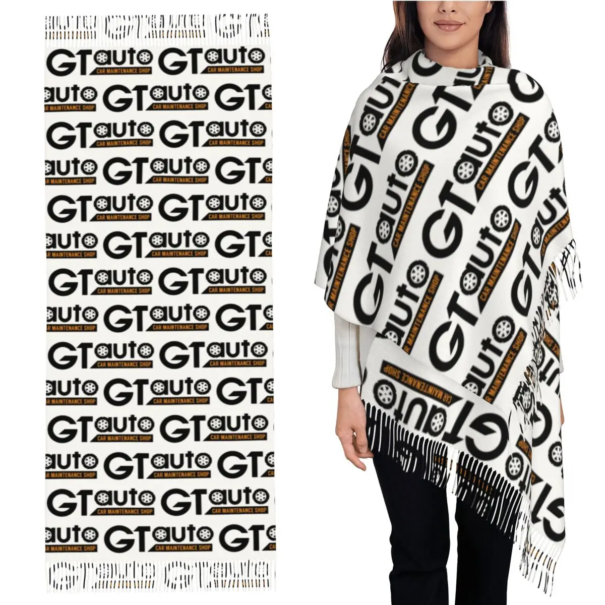 

GT Auto от Gran Turismo шарф с кисточками для женщин, мягкие теплые шали и накидки, большая осенне-зимняя шаль