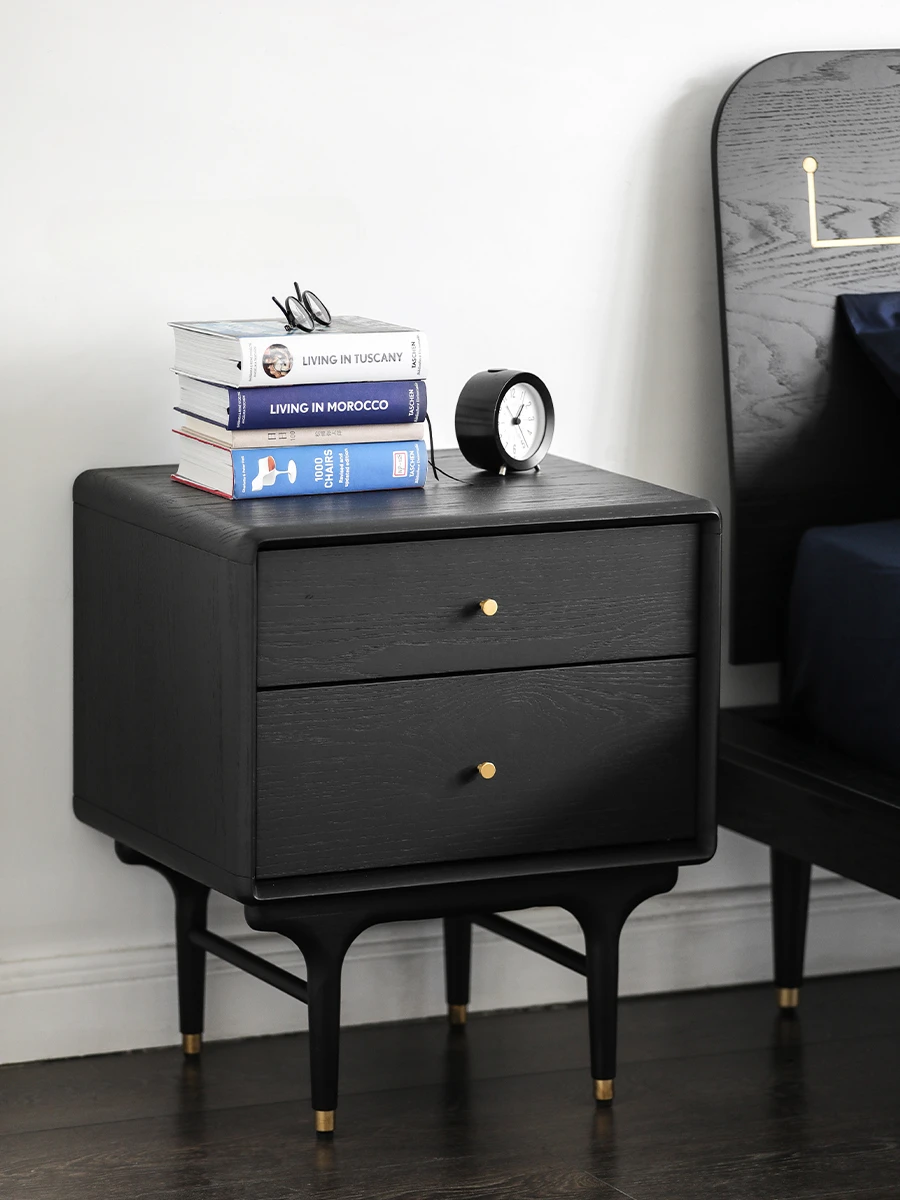 

Скандинавская Ретро Серия твердая древесина двойная-искусственный СТОЛ простой дизайн для спальни боковой шкаф для хранения