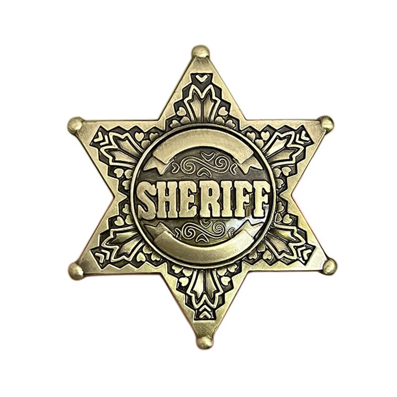 American sheriff's belt buckle six-pointed star Western style