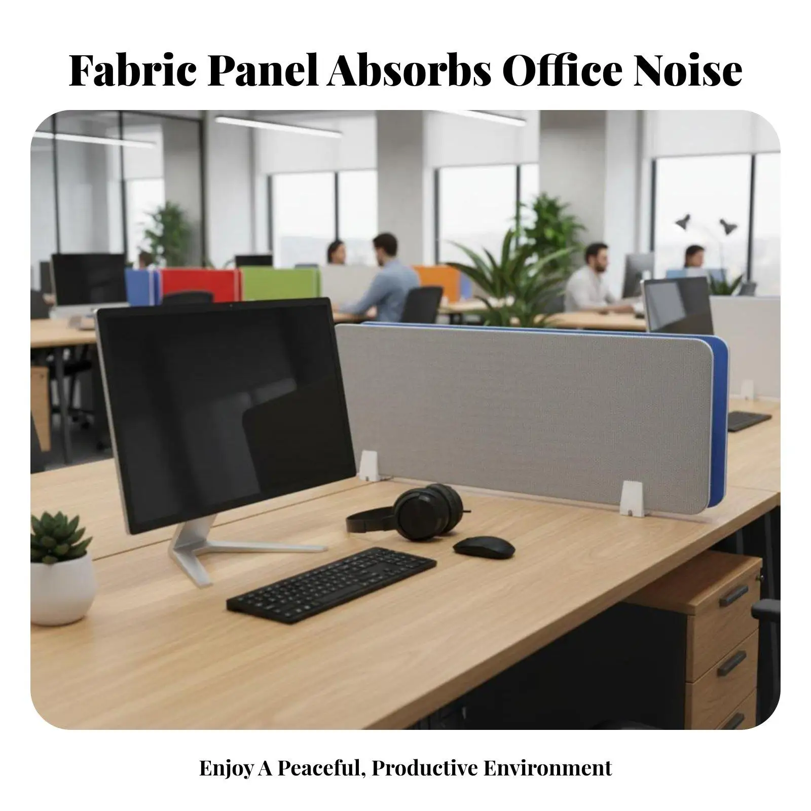 Fabric Surface Clamp-on Desk Divider Acoustic Office Furniture Easy Installation