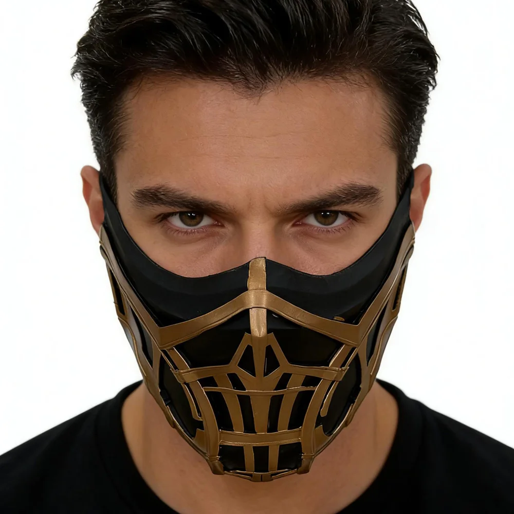 

Mortal Kombat Sub-Zero Scorpion Mask Cosplay Latex Half Face Masks Halloween Carnival Dress Up Masquerade Party Costume Props