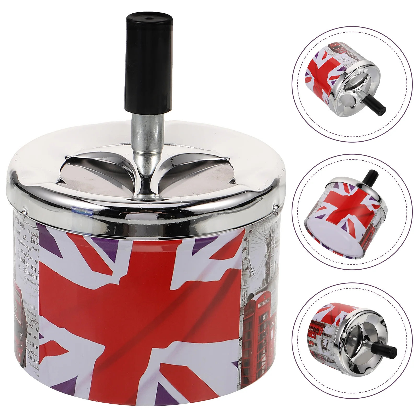 Ashtrays Litterbox Automatic Extinguishing with Cover Souvenir Gifts from Uk Office Lid Fire Extinguisher