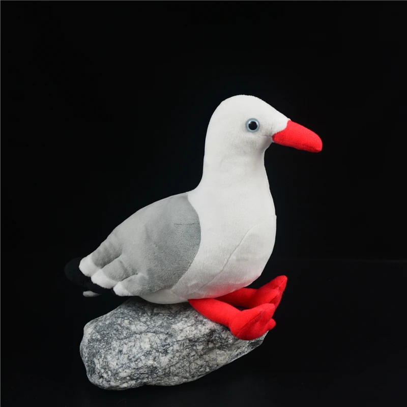 cute plush simulation seagull toy soft red-mouth seagull doll gift about 21cm