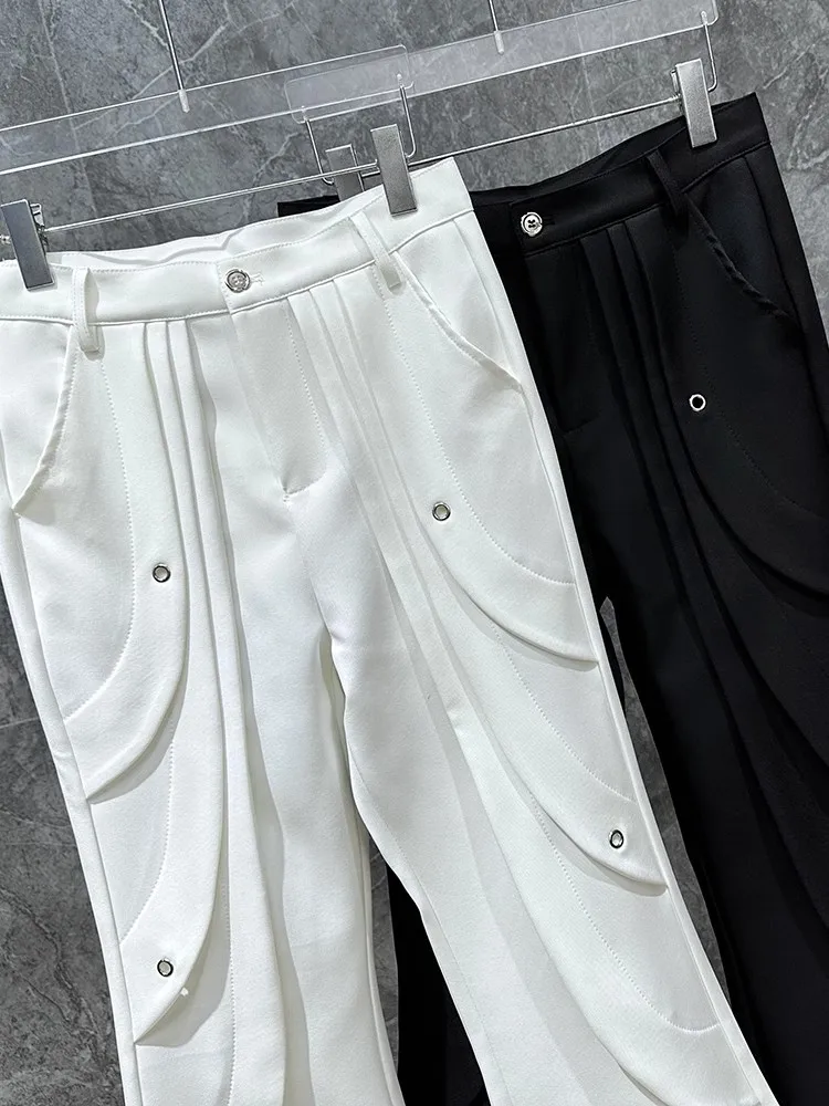 أوين ساك الرجال جرس قيعان السراويل البضائع Sweatpants عارضة الخريف الصليب الأسود مصمم LuxurLong السراويل