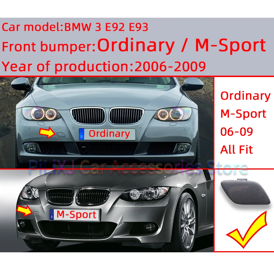 Front Bumper Towing Hook Cover Cap For BMW 3 Series E92 E93 LCI M-Sport 06-13 Hauling Trailer Shell Bumper Decoration Painted