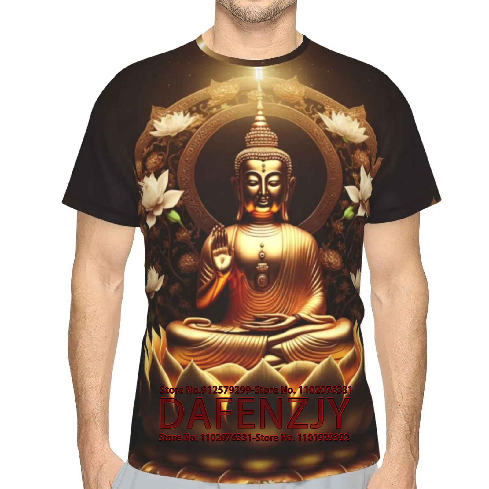 3D T Shirt For Men Women Buddhism Mens Casual Short Sleeve Tops Soft and Comfortable T Shirt