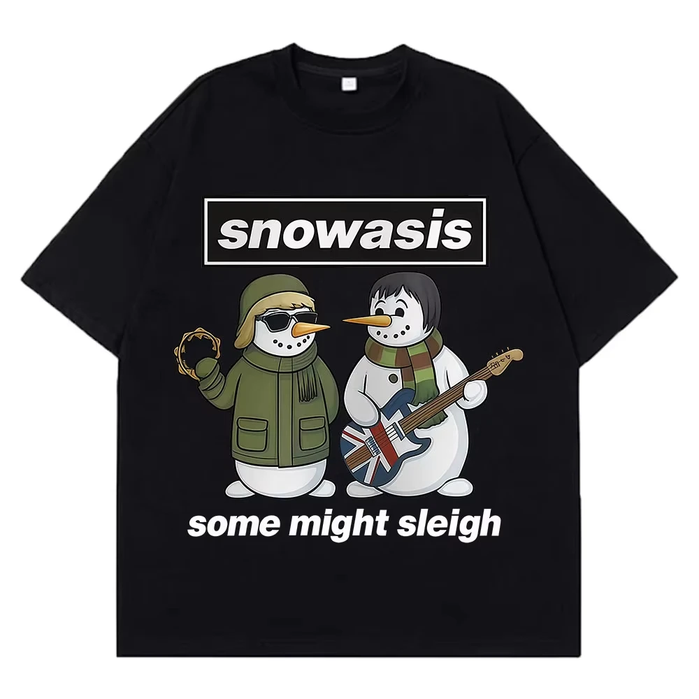 

Oasis Christmas Funny Meme T Shirt Men's Women Harajuku Hip-hop T-shirts Cotton Oversized Loose Casual and Retro O-Neck T-shirts