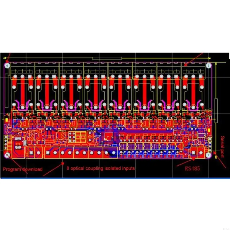 Modbus RTU 8 Channel 12V Relays Module Featuring RS485 Input Output D5QC