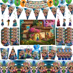 Disney Encanto Birthday Decorations Paper Plate Tableware Baby Shower Happy Birthday Banner Girls Charm Balloons Party Supplies