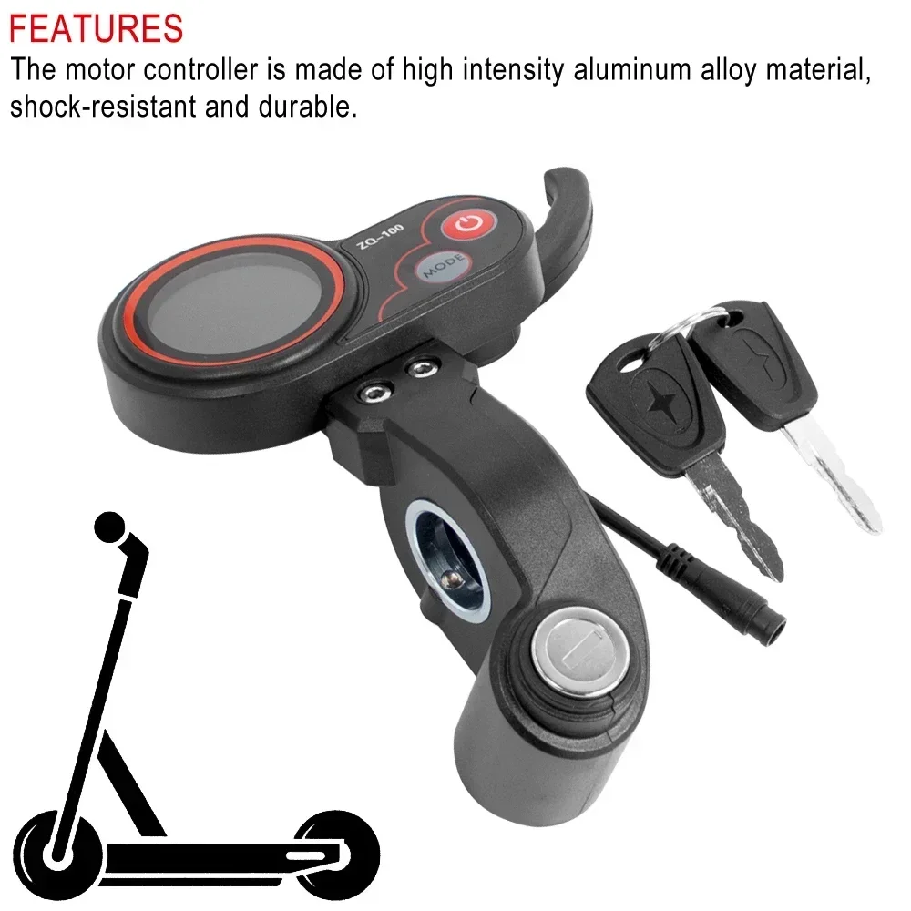 For Electric Scooter 6 Pin LED Display Dashboard With Speed Adjustable Key Parts Instrument Throttle ZQ-100 Mileage Meter