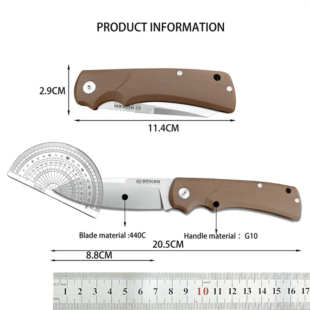 2 Colors BK 440 Folding Knife with Original Box 440A Blade G10 Handle Outdoors Survival Tools Hiking Fishing Pocket Knives