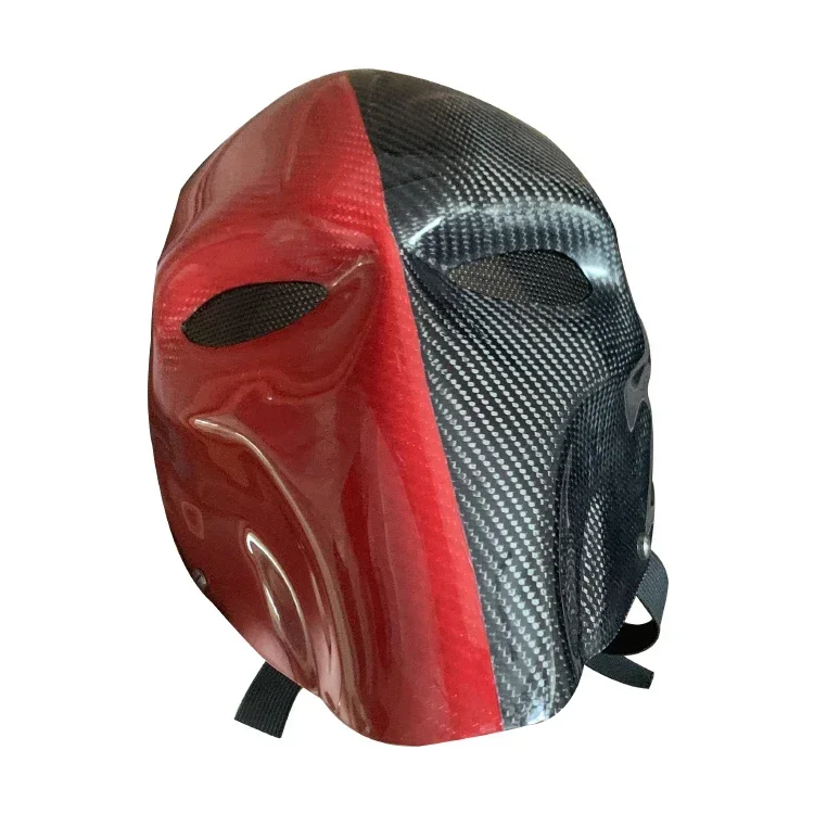 Cross border High End Party Red And Black Mask Carbon Fiber halloween face  mask