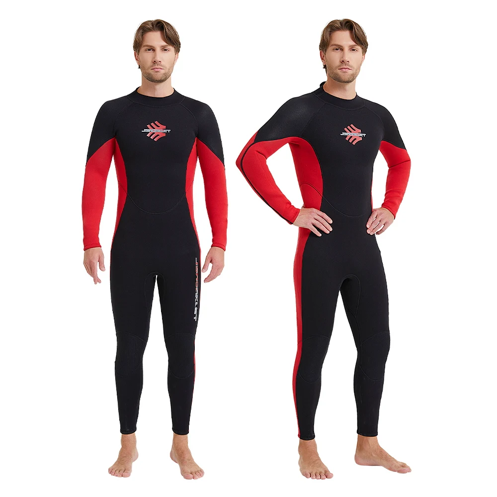 Men's 3mm Neoprene Snorkeling Suit Warm Anti-Jellyfish Cold-Proof One-Piece Back Zipper Wetsuit For Swimming Drifting Surfing