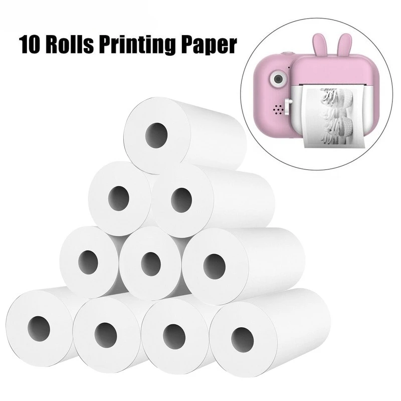 Rollos de papel de impresión para Mini impresora para niños, 57MM, cámara de impresión instantánea, etiqueta térmica, papel autoadhesivo, impresión