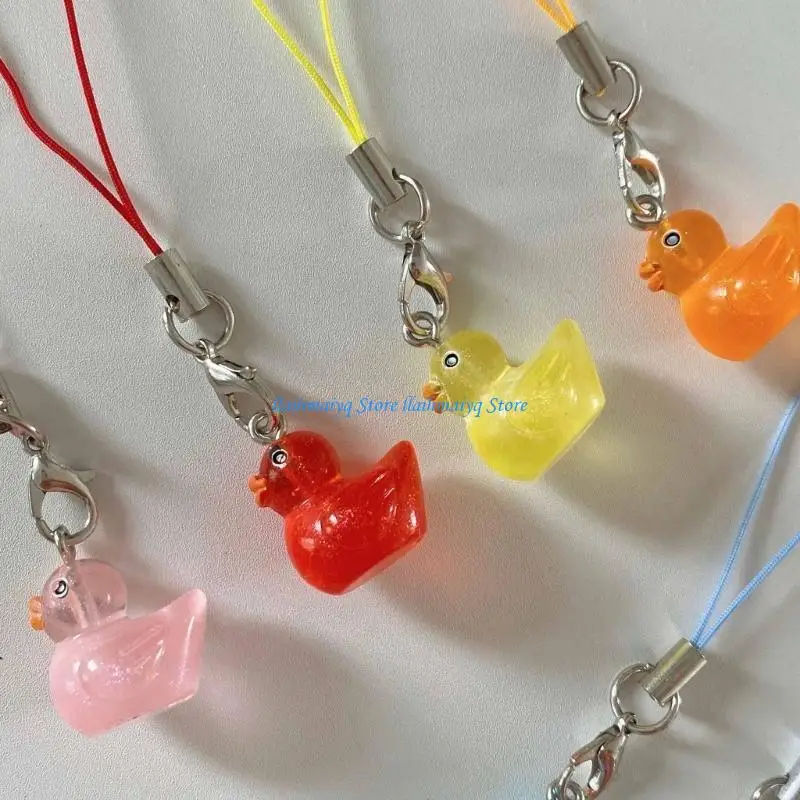 

573B Portable Duck Shaped Luminous Charm Pendant for Keyring and Phone Decoration