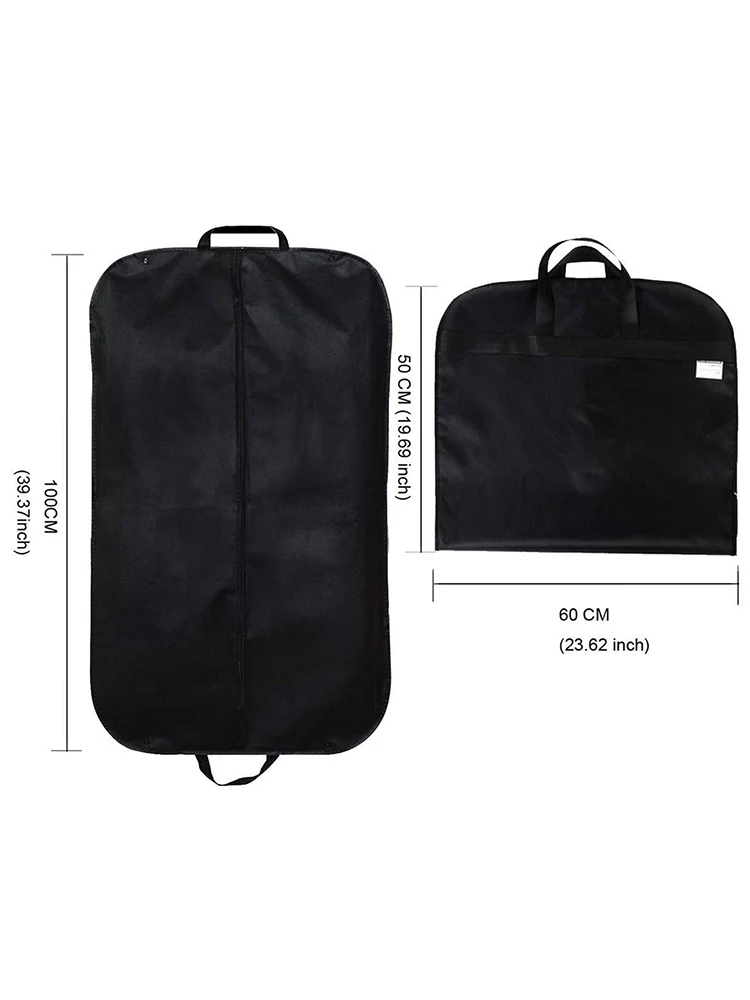 Black Suit Cover (60 * 100cm) Non-Woven Suit Zipper Bag Clothing Dust Cover -1 Piece