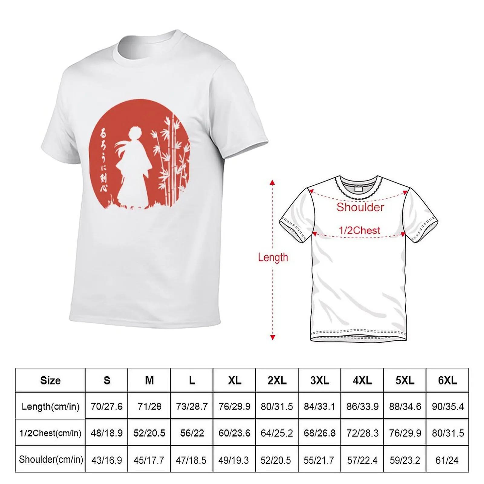Rurouni Kenshin Retro Vintage T-Shirt printed t shirts for man t shirts for man cotton soft T-Shirt