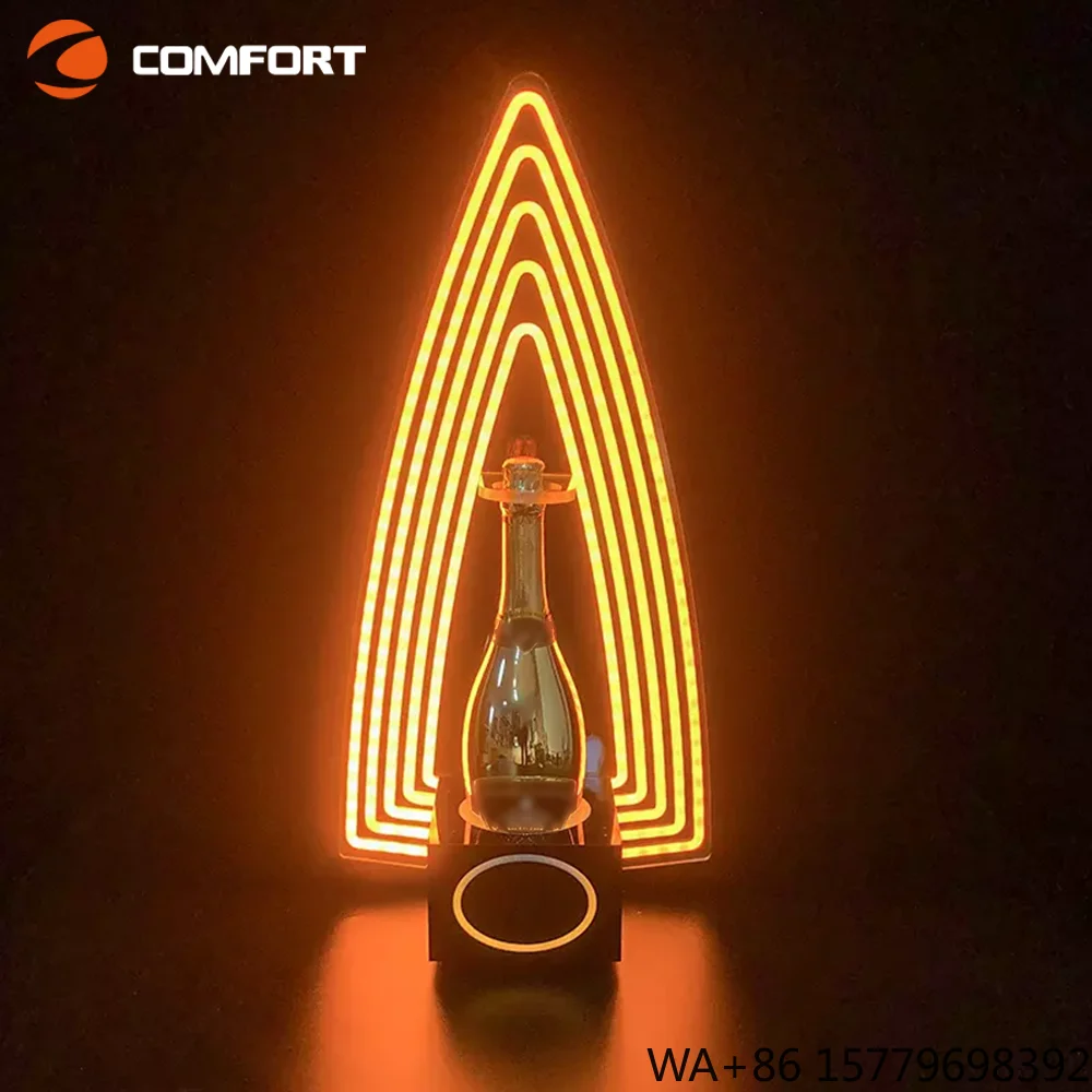 Customized Acrylic Champagne Holder Led Bottle Presenter