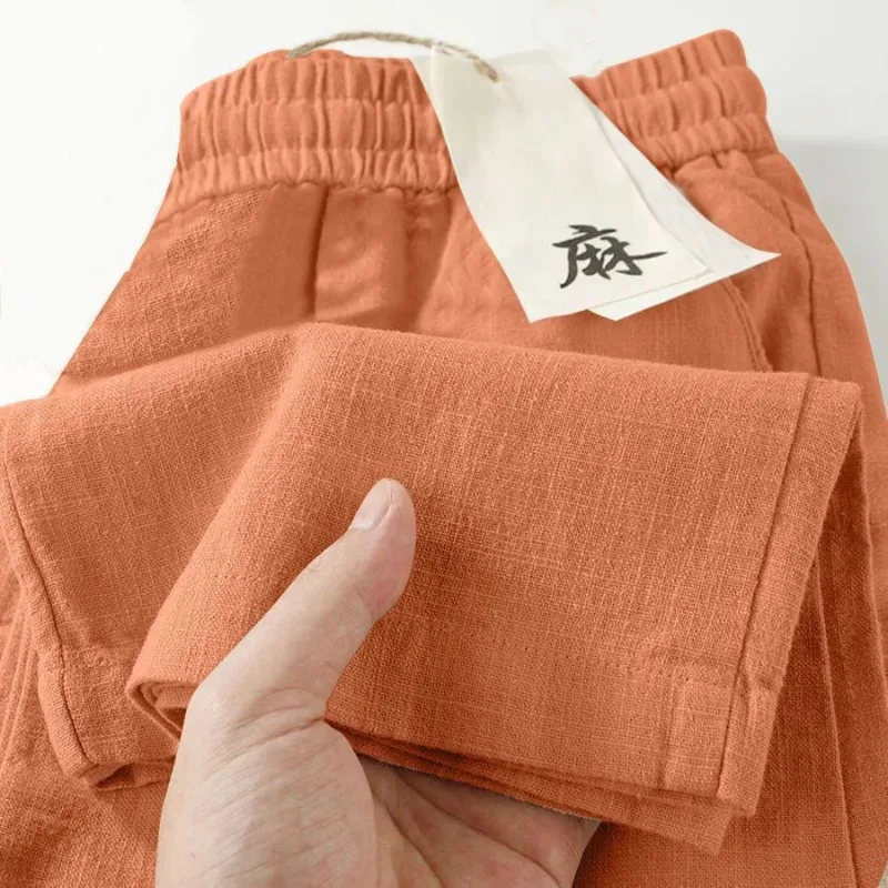 Women's Summer Solid Color Wide-Leg Pants High-Waist Loose Fit Lazy Casual Slouchy Hemmed at the Ankle