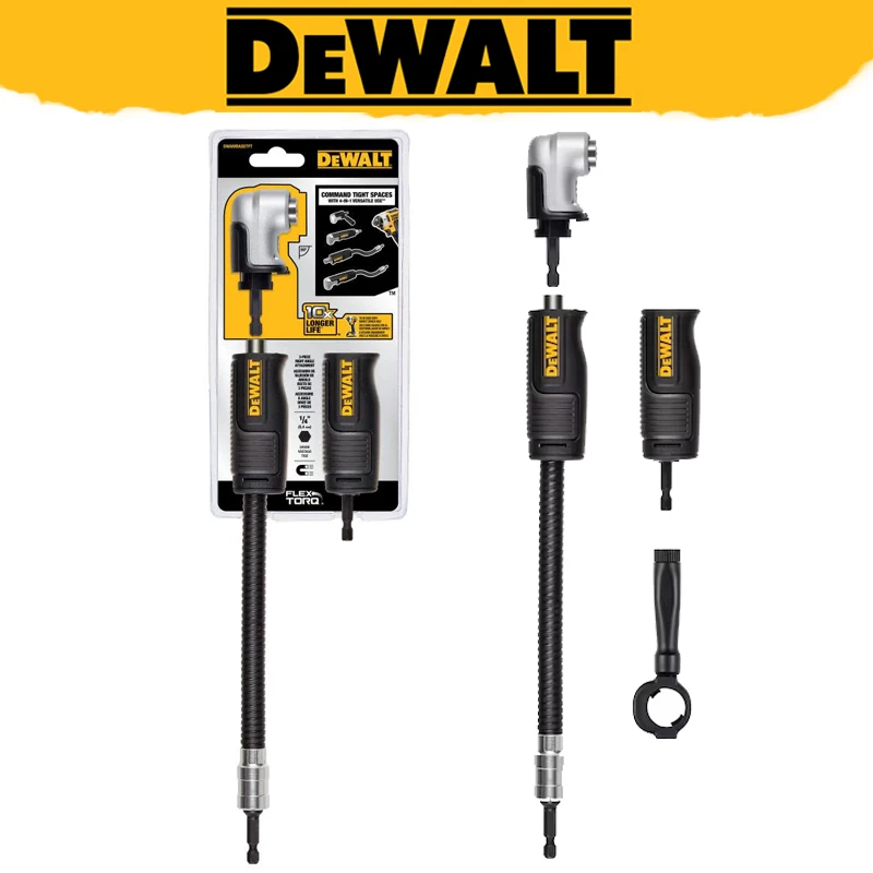 

DEWALT Original DWAMRASETFT Right Angle Drill Adaptor 4-in-1 System Compact Straight Flexible Shaft 12-Inch Power Tool Accessory