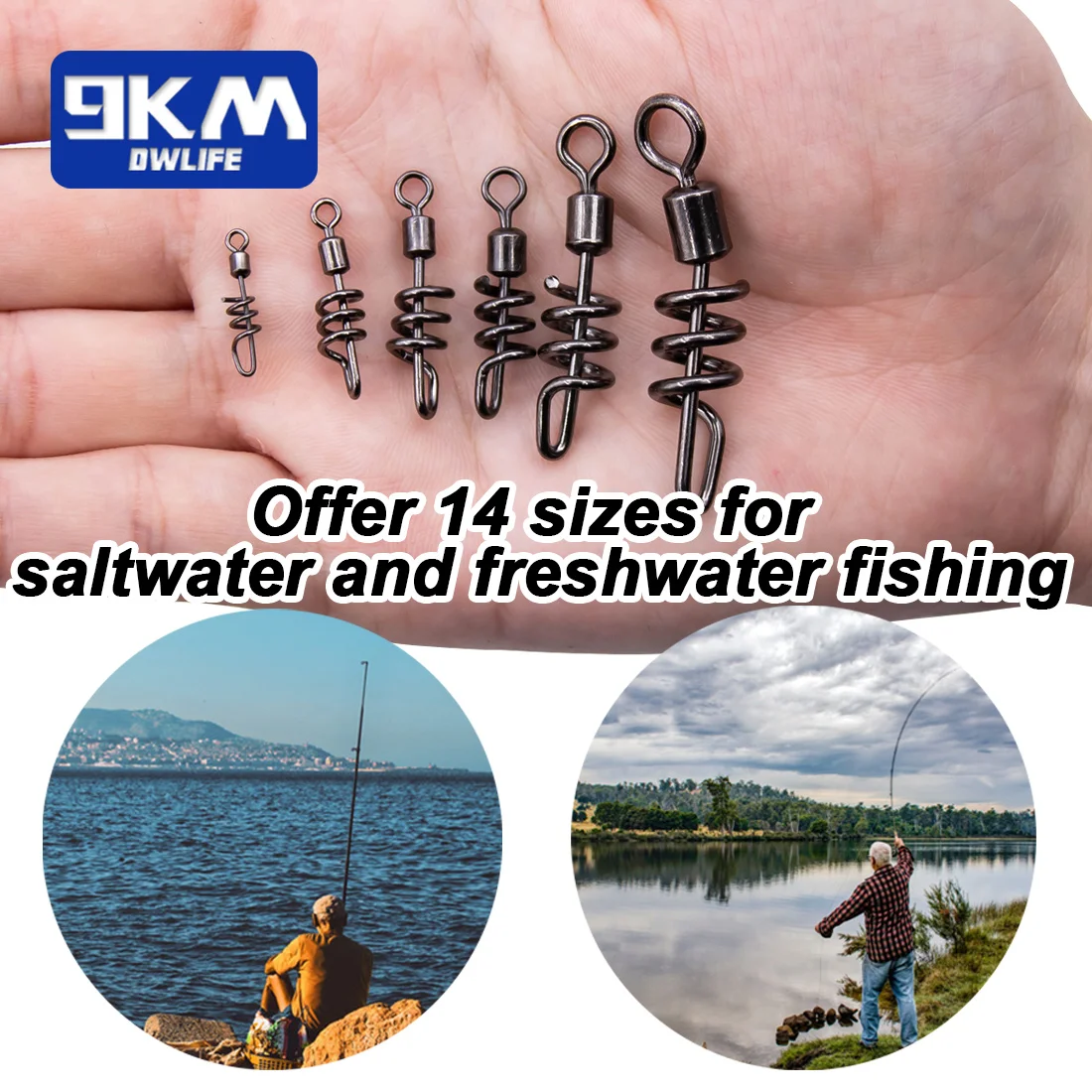 Giratorios de pesca 9KM inoxidable – Alta resistencia salada y dulce - imagen 5