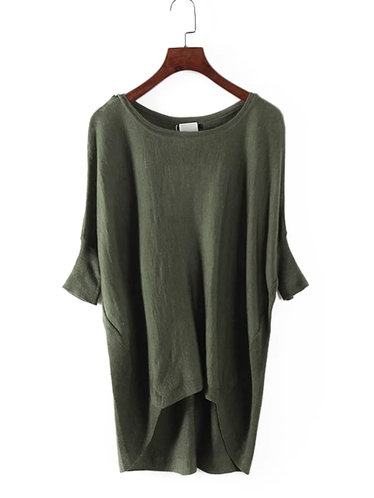 

Loose round Ne Knitwear Lazy Sle Base Layer Top New Autumn Women's Faion Comfortable Long Sve Mid-Length Sweater