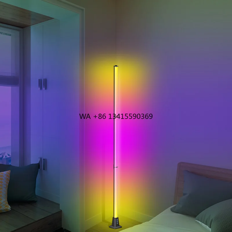 

Modern Bedroom Remote Control Standing Multicolor RGB LED Floor Corner Lamp