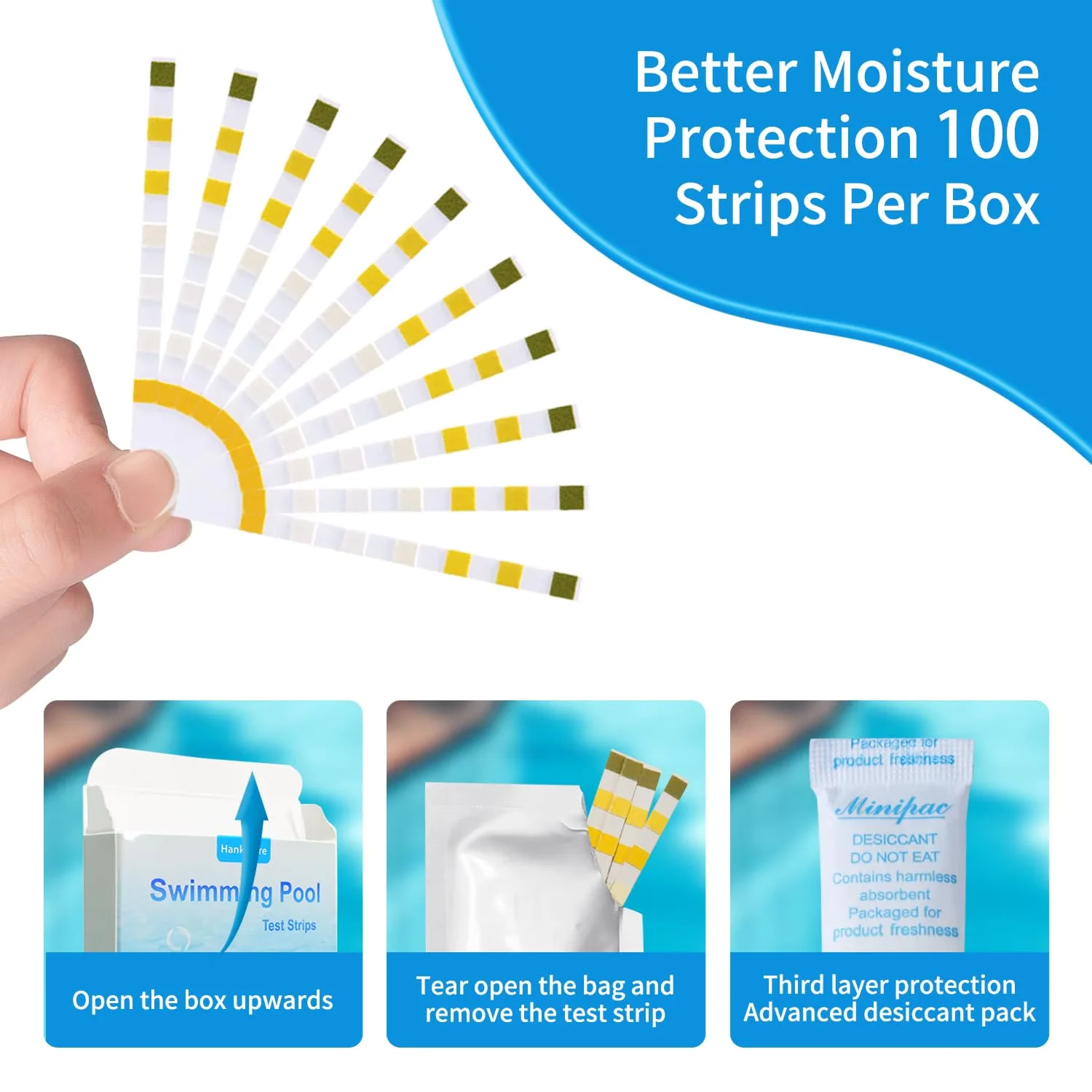 100PCS Water Test PH Strips Multipurpose Water Tester Paper High Precision Easy Detection Aquarium Pool Accessories