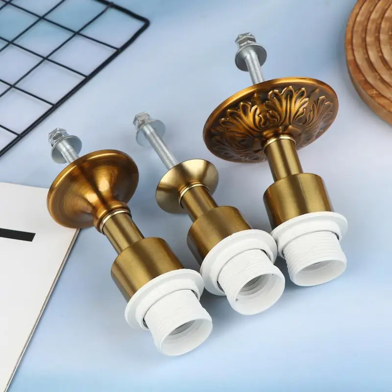 Schreibtischlampenhalter mit Festem Sockel E27 Schraubfassung Metall Eisen DIY Beleuchtungszubehör DIY Schreibtischlampenkomponenten Lampenschirm – Detail 4