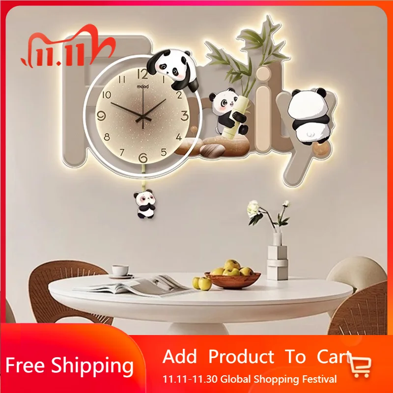 

Unique Design Wall Clock Kawaii Living Room Unusual Fashion Light Luxury Wall Clock Creative Luminous Reloj De Pared Home Decor