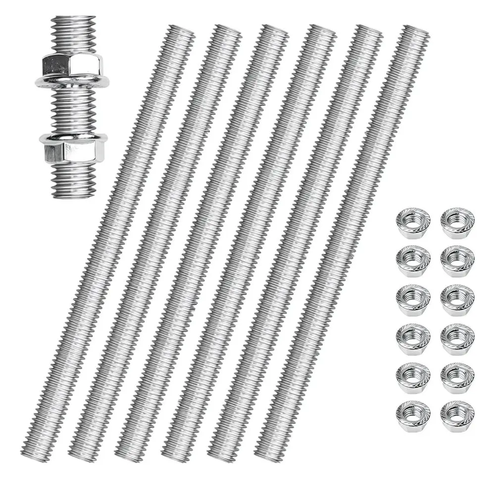 M8 Steel Threaded Rods And Nuts Fastening Hardware Set Fully Threaded Bolts For Industrial And Household Structure Support