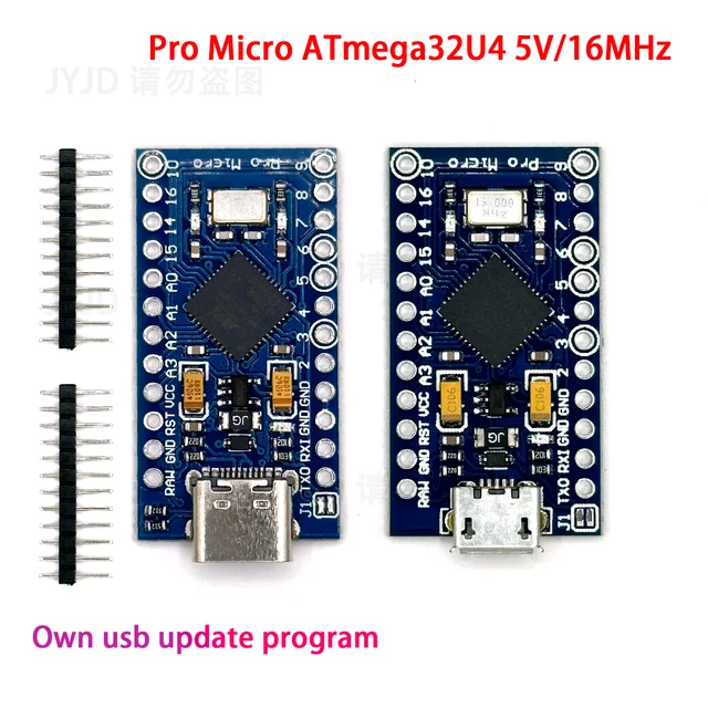 Pro Micro TypeC ATmega32U4 5V 16MHz Zastępuje ATmega328 dla arduino Pro Mini z 2-rzędowym pinowym nagłówkiem dla Leonardo Mini Usb Interface