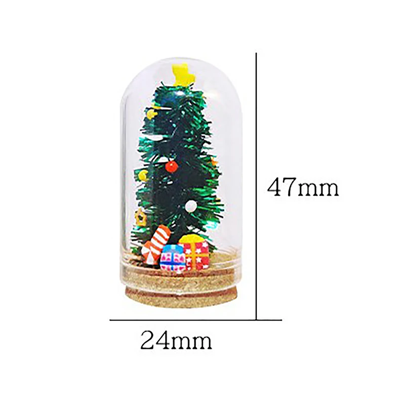 1:12 Dollhouse Miniature Glass Christmas Tree Glass Decoration Doll Christmas Bottle Model Toy Doll House Decor