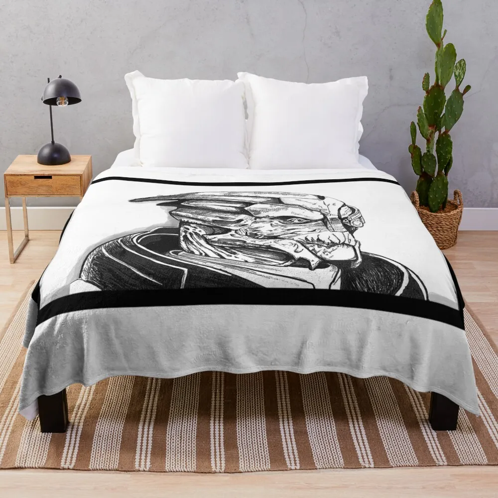 Garrus Vakarian: Mass Effect Throw Blanket Plaid For Decorative Sofa Blankets