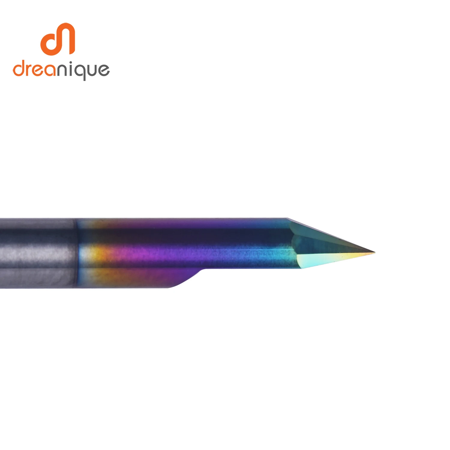Dreanique 1 قطعة مسطحة القاع كربيد PCB لقمة نحت 3.175 مللي متر عرقوب DLC المغلفة 30 60 90 درجة 0.1 0.2 0.3 مللي متر تلميح الخامس الأخدود بت أداة