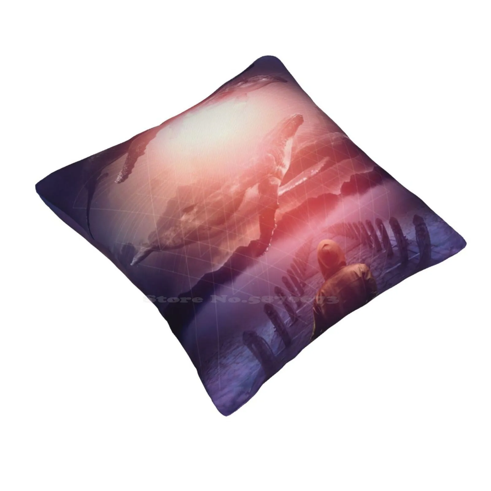 The Space Between Dreams And Reality Pillowslip Pillowcase Endangered Dreams Reality Surreal Imagine Whale Pod Ocean Above