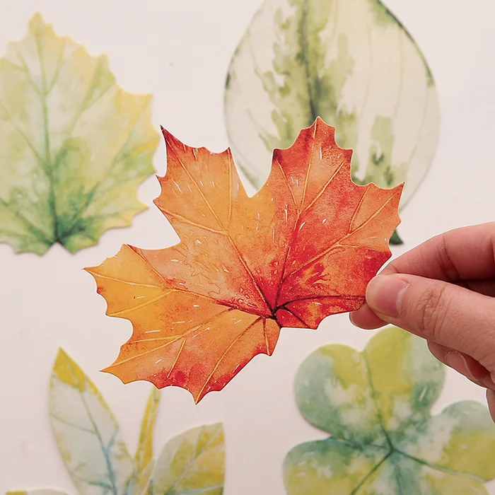 30pcs/case One Leaf Letter Paper Postcard Beautiful Fresh Retro Hand-painted Special-shaped Leaf Greeting Card Creative Card