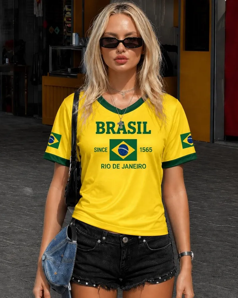3D Brazilian Retro Fan Gift 3D Printed Casual, Comfortable, Breathable, Fast Drying Men's and Women's Street T-shirts
