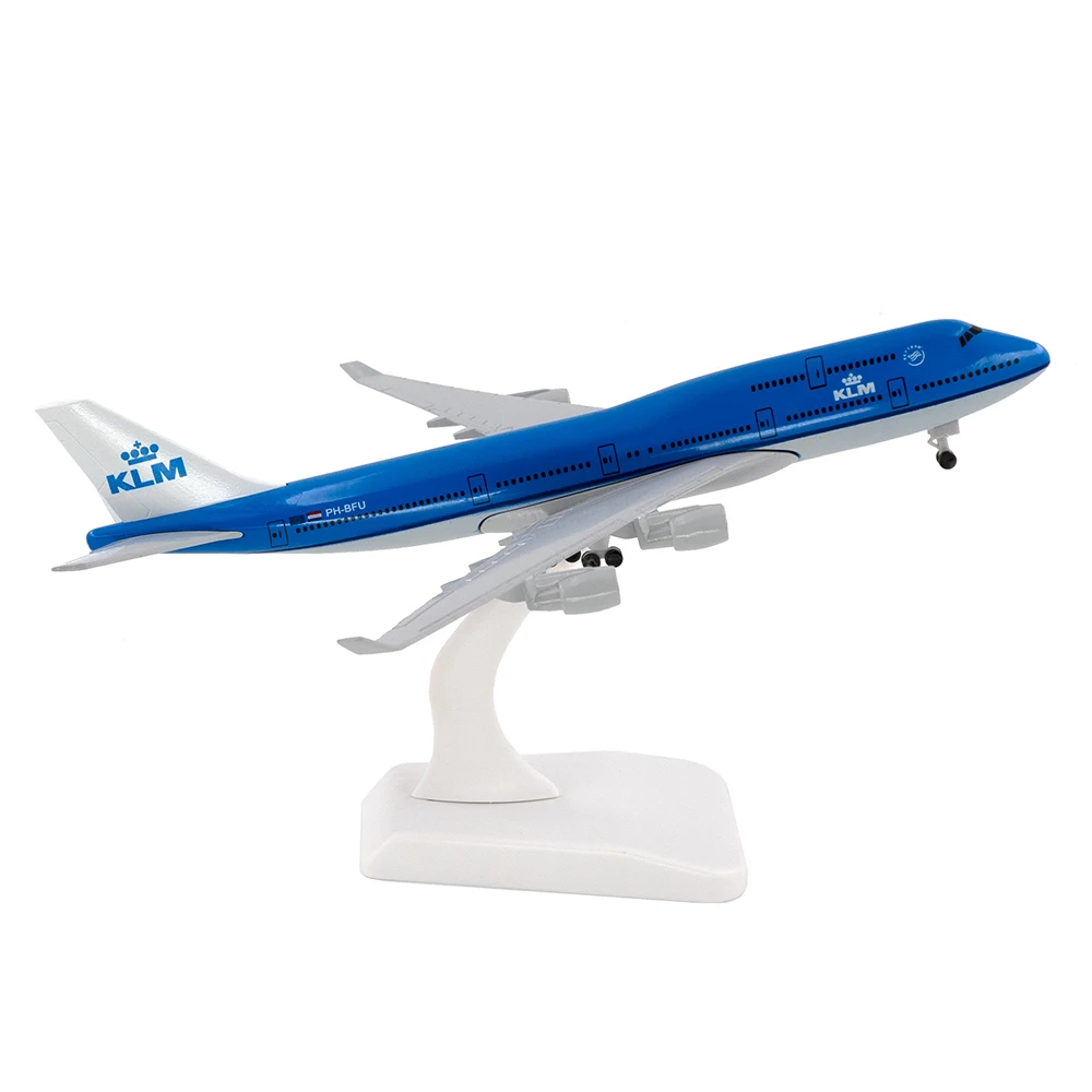 20cm Aircraft KLM Royal Dutch Airlines Boeing 747 with Landing Gear B747 Alloy Plane Model Toy Children Kids Gift for Collection