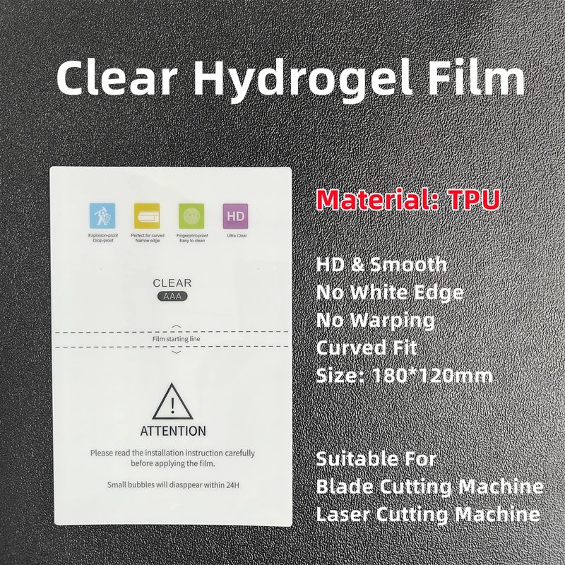 50pcs Clear Hydrogel Film For All Phone Protecting Film Cutting Machine HD TPU LCD Screen Protector Universal Protective Film