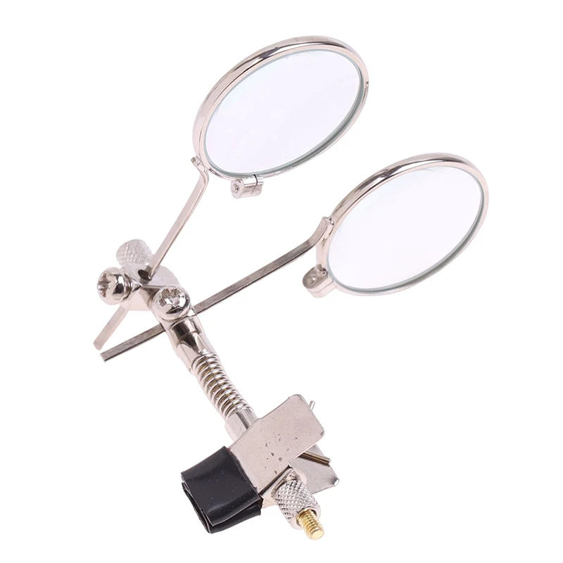 5X Double Lenses Magnifying Glass Stainless Steel Clip Magnifier Rotatable MINI Magnifier Diameter 25mm Monocular Magnifier